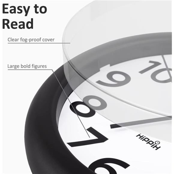 2 Pack Silent Wall Clock, 10 Inch Non Ticking Quiet Digital Sweep Decorative - Picture 4 of 5